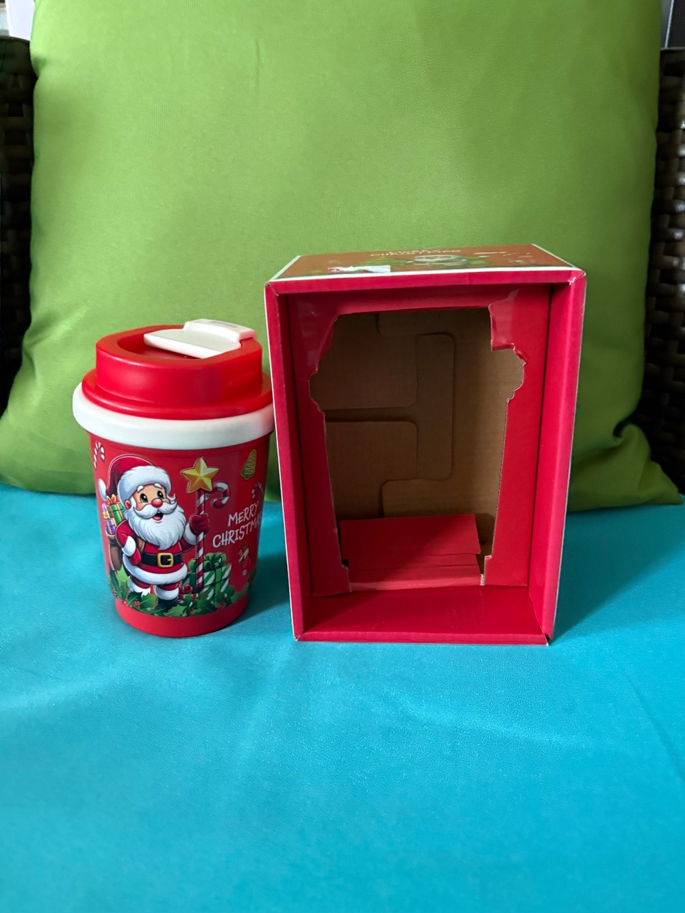 Holiday Santa Travel Mug - Red Christmas Design